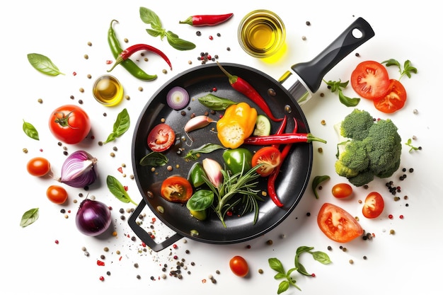 Smażenie na patelni z ziołami